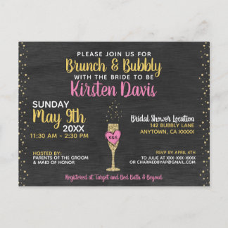 Brunch rústico e invitación a ducha de novias con 