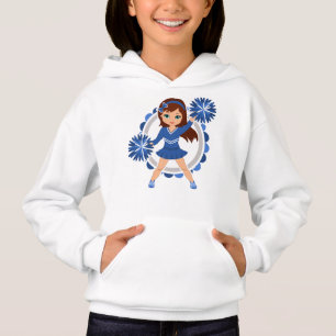 Brunette, animadora azul - Alegre lindo