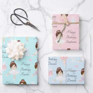 Brunette Ballerina Hojas de Papel Envolver