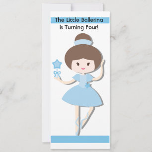 Brunette Ballerina Personalizado Invitación al cum