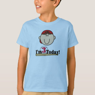 Brunette Boy Béisbol camisetas de tercer cumpleaño