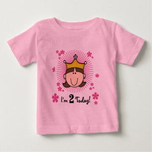 Brunette Princess 2er cumpleaños camisetas y regal
