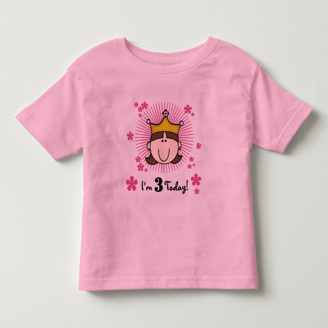 Brunette Princess 3er cumpleaños camisetas y regal (Anverso)