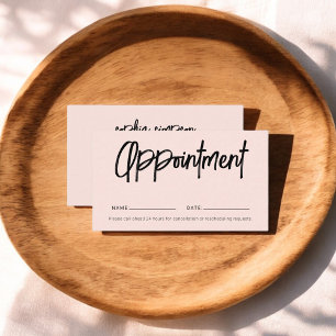 Brush Script Girly Rubor Tarjeta de cita rosada