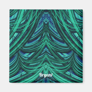 BRYANT ~ 3D Diseño fractal imán verde azul