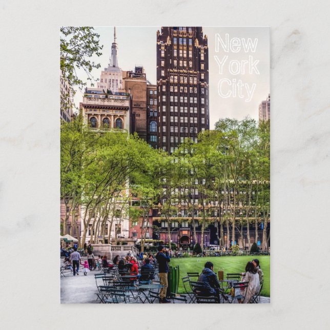 Bryant Park, postal de NYC (Anverso)