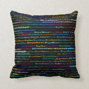 Bryn Mawr Diseño de texto I Cojín decorativo