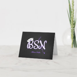 BSN púrpura tarjetas de agradecimiento, enfermera 