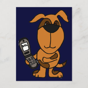 BT- Gracioso perro de caricatura mandando postal