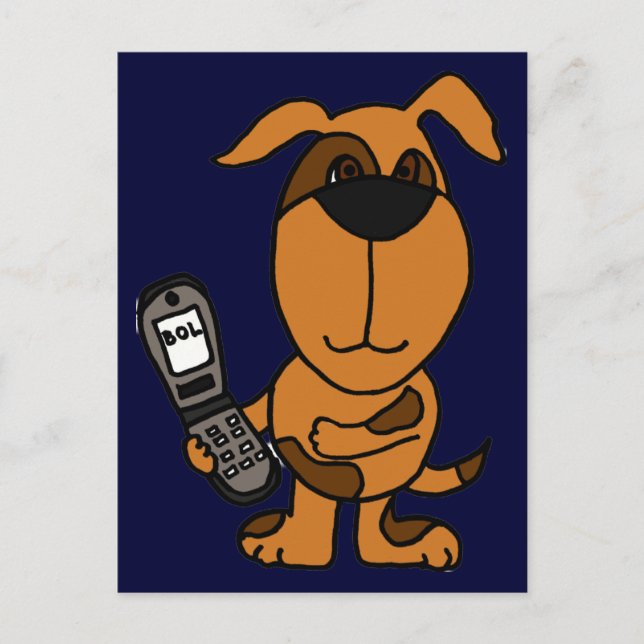 BT- Gracioso perro de caricatura mandando postal (Anverso)