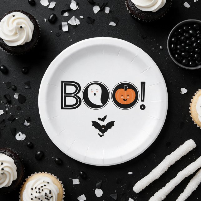 ¡Bu! Plato de papel de Halloween (Subido por el creador)