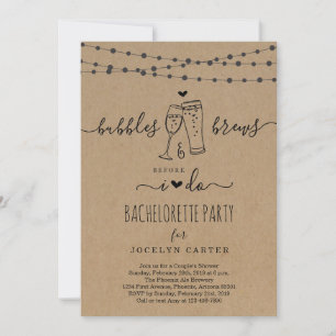 Bubble & Brews Bacherlorette Party Invitación