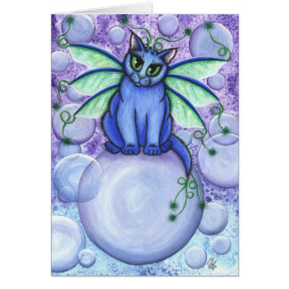 Bubble Fairy Cat Fantasy Art Card