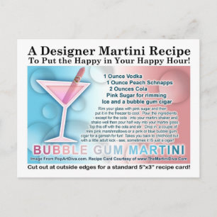 Bubble Gum Martini Opus One Receta Tarjeta Postal