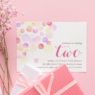 Bubbly Invitación de segundo cumpleaños de acuar