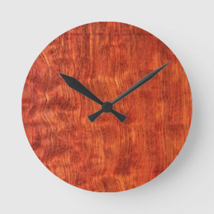 Bubinga (falso) reloj de pared de madera
