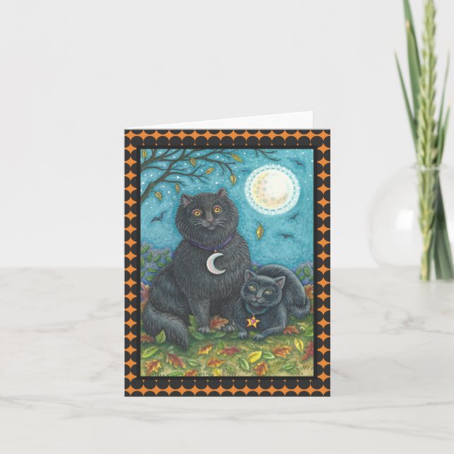 BUBO/PYEWACKET COLOR NEGRO CAT HALLOWEEN TARJETA N (Anverso)