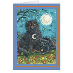 BUBO & PYEWACKET GATOS NEGROS, TARJETA EN BLANCO D