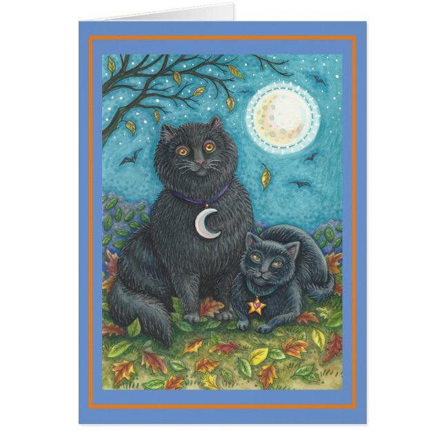 BUBO & PYEWACKET GATOS NEGROS, TARJETA EN BLANCO D (Frente)