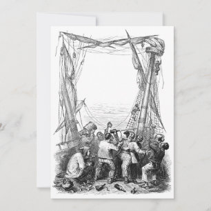 Bucaneros de época y barco pirata naufragado