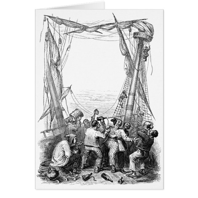 Bucaneros de época y barco pirata naufragado (Frente)