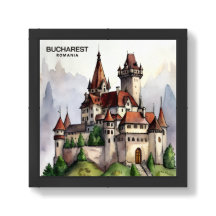 Bucarest Rumania | Arte en Acuarela del Casco Anti
