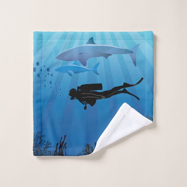 Buceador de tiburones en Scuba (Toallita)