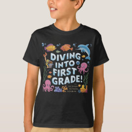 buceando en camiseta de niños de primer grado