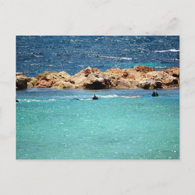 buceo con tubo en la postal caribeña (Anverso)