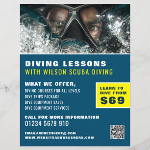 Buceo en aguas profundas, publicidad de clases de