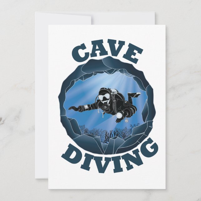Buceo en cueva - Buceador subacuático (Anverso)