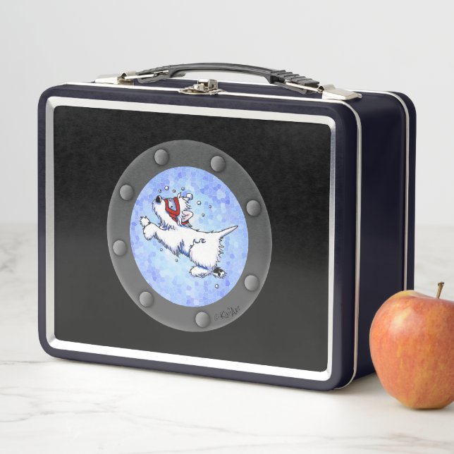 Buceo Westie Porthole Lunchbox (In situ)