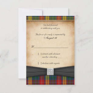 Buchanan Tartan Boda Responder Tarjeta RSVP Ver 2