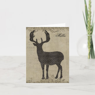 Buck Silhouette Personalizada Notecard