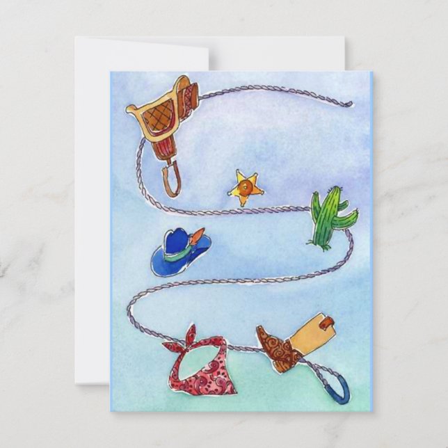 Buckaroo occidental de la invitación en blanco de (Anverso)