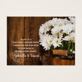 Bucket Daisies Country Wedding Charity Favor Card