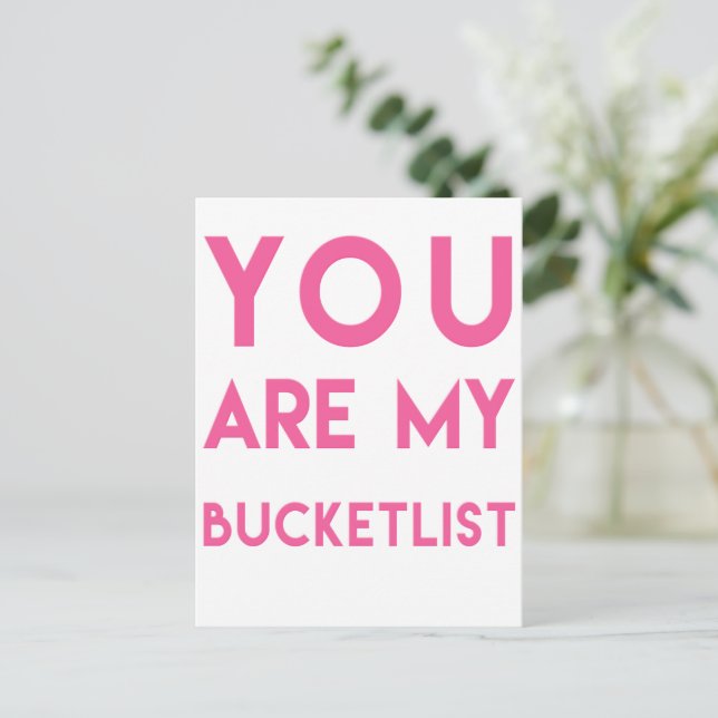Bucketlist - Postal de presupuesto romántico (Anverso de pie)