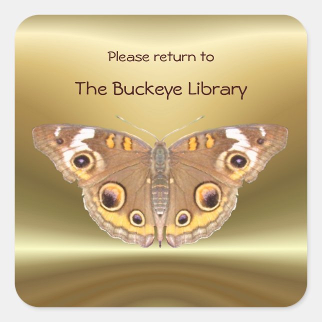 Buckeye mariposa Bookplate 2 ~ pegatina (Anverso)