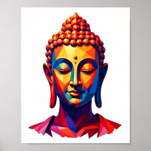 Buda de arte digital geométrico contemporáneo colo