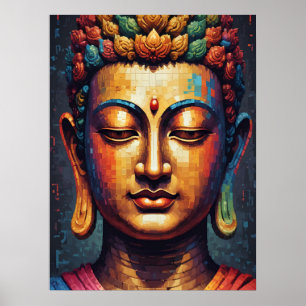 Buda de arte moderno multicolor Pixel