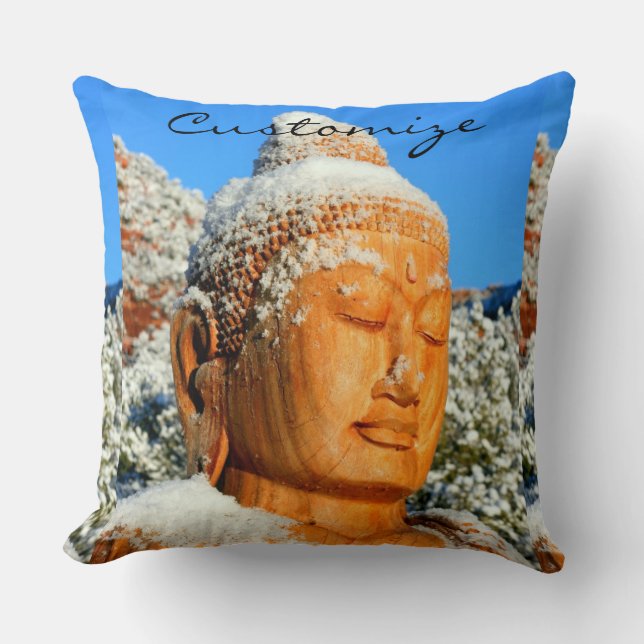 Buda de madera en almohada de nieve (Anverso)
