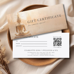 Buda Dorado – Certificado de regalo de código QR d