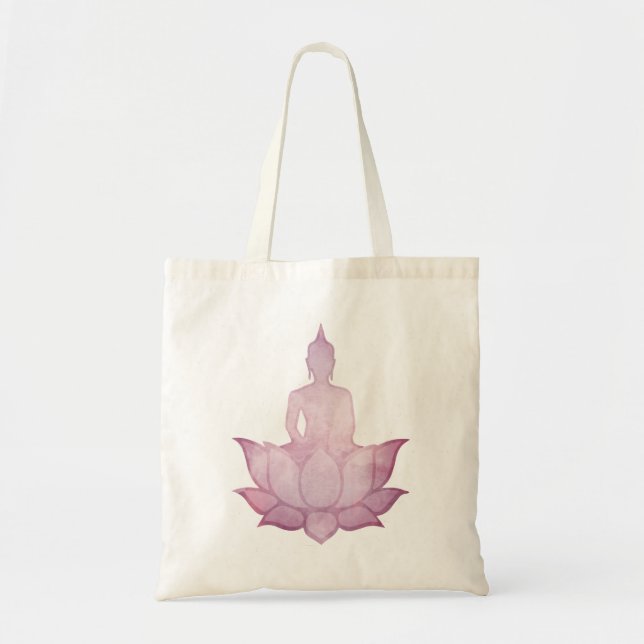 Buda en la bolsa de Lotus Pink Tote (Frente)