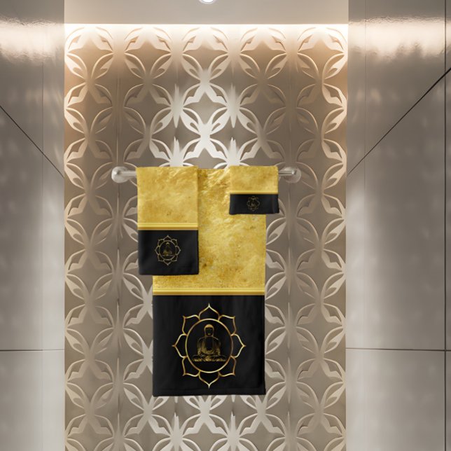 Buda haciendo meditación de yoga Relieve metalizad (Subido por el creador)