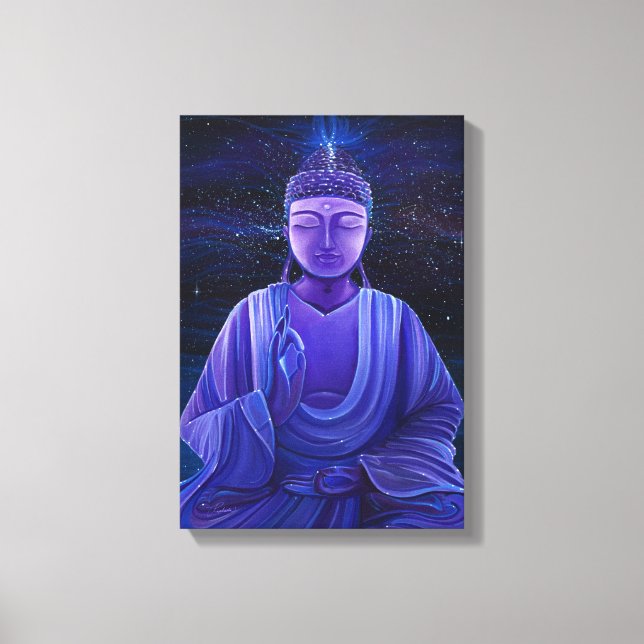 Buda morado Universo Galaxia Pintura arte de pared (Anverso)