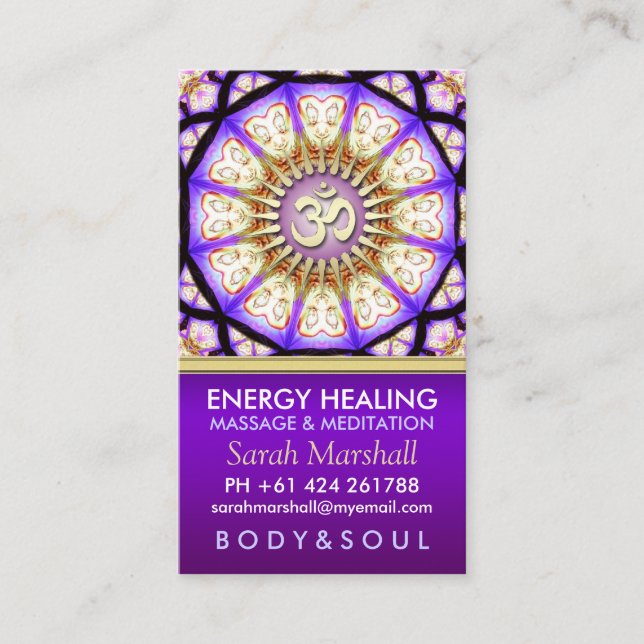 Buda OM Yoga Meditación Tarjeta de Negocios (Anverso)