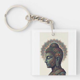 Buda Pacífico y Arte Dhamma - Llavero de Acrílico