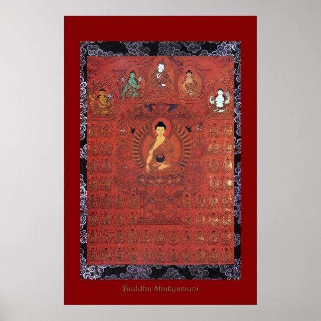 Buda Shakyamuni 5 serie de Posters de arte religio (Frente)