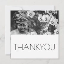 BUDA Y FLORES GRACIAS TARJETA PLANA