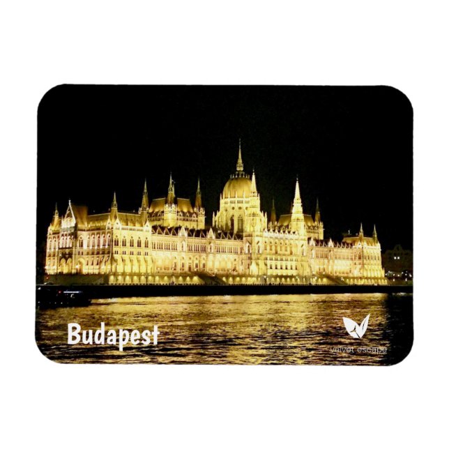 Budapest de noche - imán por Velvet Escape (Horizontal)